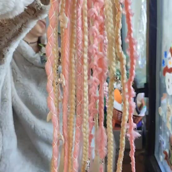 Kids Pink Blonde Dreadlock Ponytail – Boho Hair Extension
